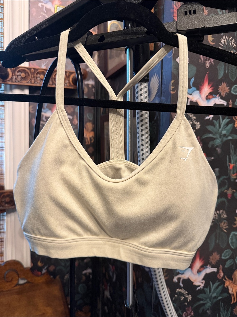 Gymshark Cream Cross-Back Lightweight Sports Bra